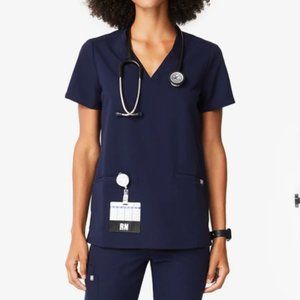 Figs Navy Scrub Top